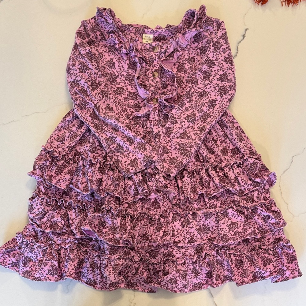 Kate Quinn Lavender Floral Ruffle Dress